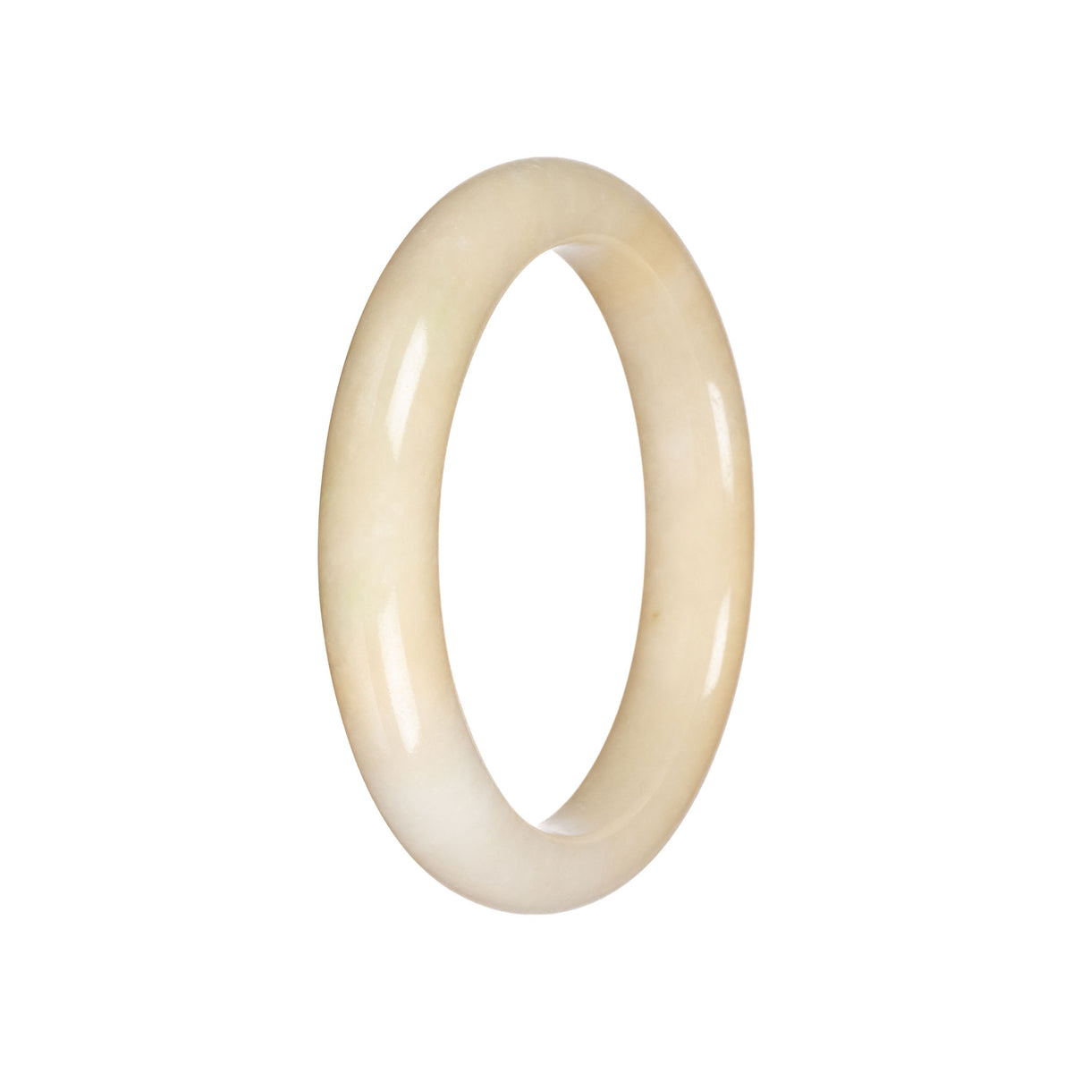 Grade A Ivory Traditional Jade Bangle - 59mm Half Moon