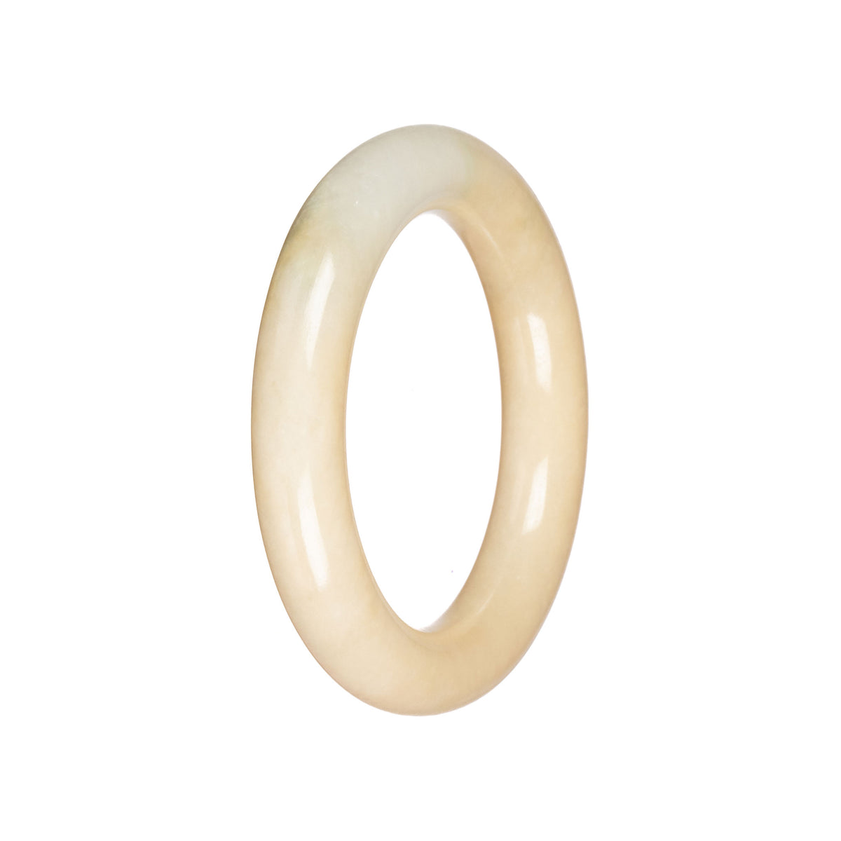 Grade A Ivory Jade Bangle - 53mm Round