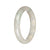 Untreated White with Green Traditional Jade Bangle Bracelet - 62mm Half Moon