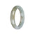 Real Light Green Pattern Burmese Jade Bangle - 59mm Half Moon