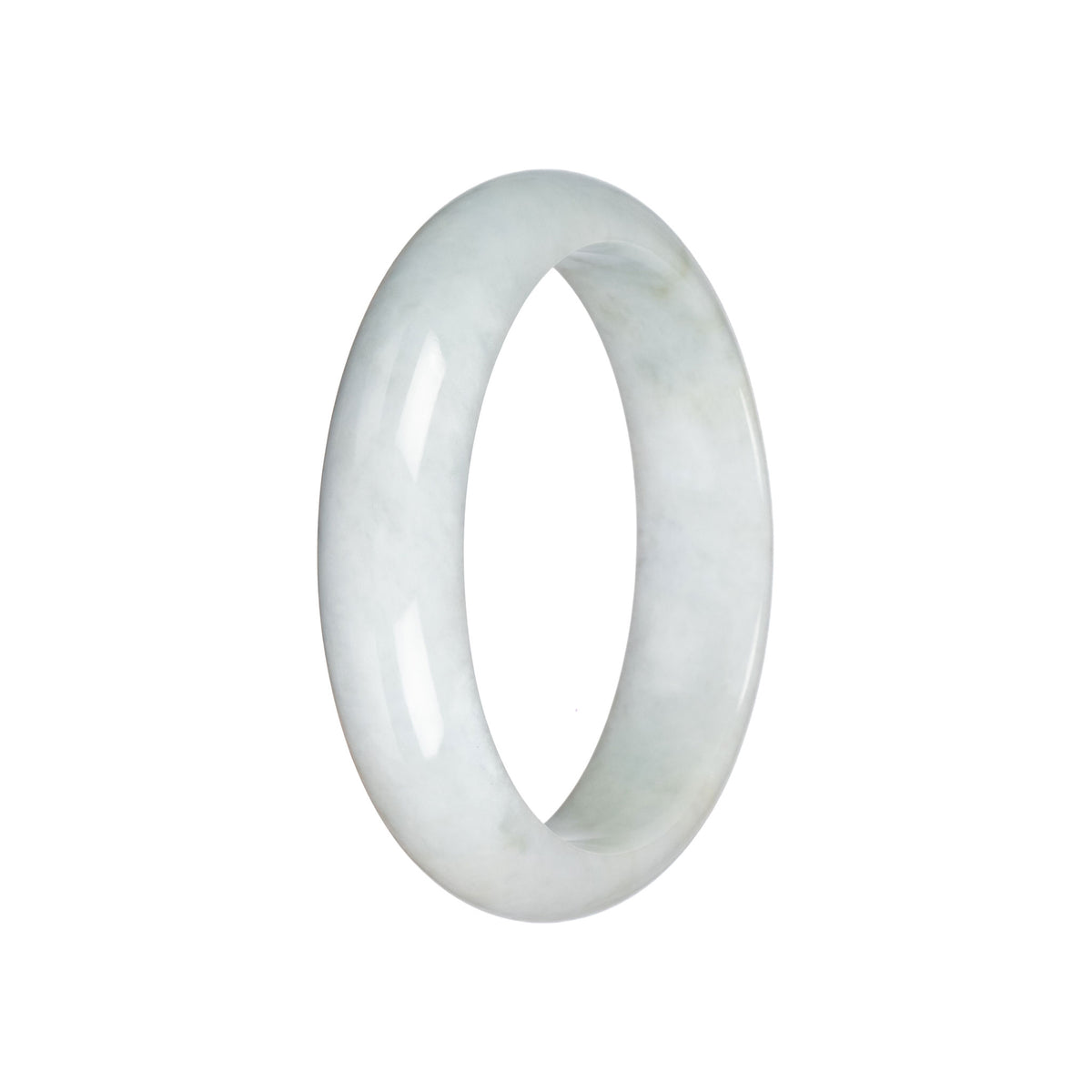 Grade A Pale Green Burma Jade Bangle - 59mm Half Moon