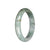 Real Green Pattern Jadeite Bangle - 59mm Half Moon