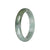 Real Green Pattern Jadeite Bangle - 59mm Half Moon