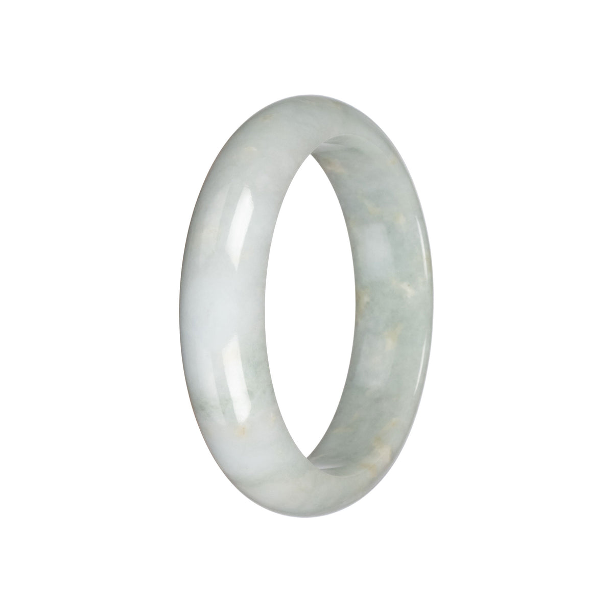 Grade A Pale Green Burma Jade Bangle - 59mm Half Moon