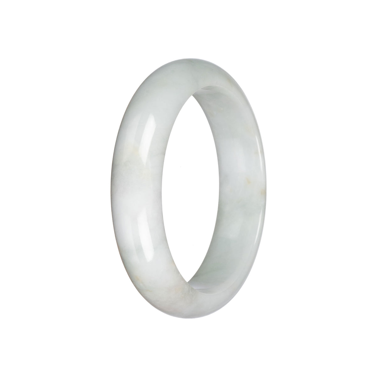 Genuine Pale Green Jade Bangle - 58mm Half Moon