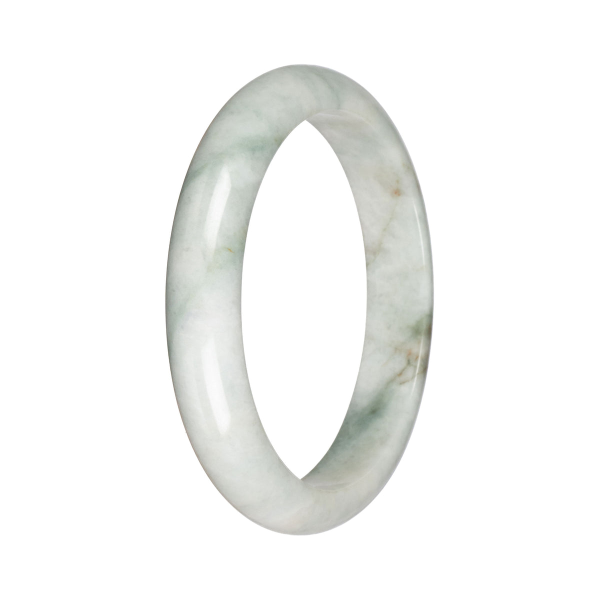 Real Pale Green Jadeite Bangle - 68mm Half Moon