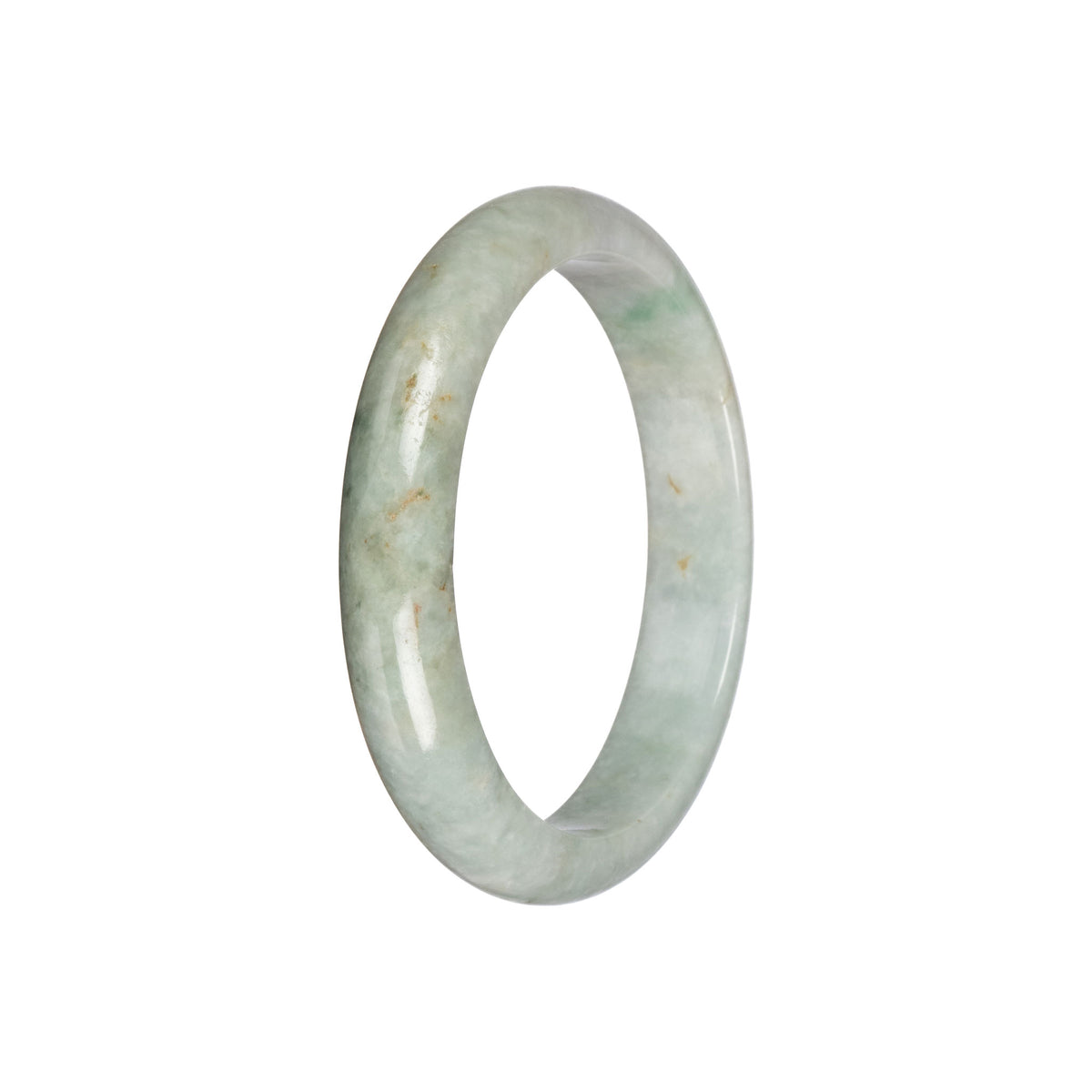 Genuine Pale Green Burmese Jade Bangle - 57mm Half Moon