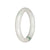 Real White with Green Jade Bangle Bracelet - 57mm Semi round