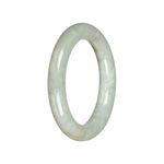 Natural Pale Green with Olive Green Jade Bangle - 55mm Round