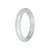 Real Pale Green Jade Bangle Bracelet - 58mm Half Moon