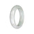 Natural White with Pale Green Jade Bangle Bracelet - 59mm Half Moon