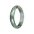 Natural Green with Light Grey Burma Jade Bangle - 59mm Half Moon