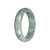 Untreated Light Green with Grey Jadeite Jade Bangle - 58mm Half Moon