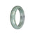 Untreated Light Green with Grey Jadeite Jade Bangle - 58mm Half Moon