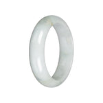 Grade A Pale Green Burma Jade Bangle - 59mm Half Moon
