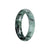 Genuine Light Green with Dark Green Pattern Jadeite Jade Bangle - 55mm Half Moon