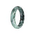 Genuine Light Green with Dark Green Pattern Jadeite Jade Bangle - 55mm Half Moon