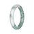 Untreated White with Green Traditional Jade Bangle - 62mm Semi Round