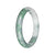 Untreated White with Green Traditional Jade Bangle - 62mm Semi Round