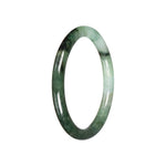 Real Green Pattern Burmese Jade Bangle - 60mm Petite Round