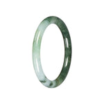 Natural Green Pattern Jadeite Bangle - 58mm Petite Round