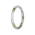 Genuine Light Grey with Light Brown Jadeite Jade Bangle - 60mm Petite Round