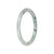 Real Pale Green with White Jadeite Bangle - 59mm Petite Round