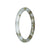 Grade A Light Grey with Olive Green Jadeite Jade Bangle - 59mm Petite Round