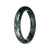 Authentic Green with Dark Green Traditional Jade Bangle - 62mm Half Moon