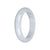 Authentic Light Grey Burma Jade Bangle Bracelet - 59mm Half Moon