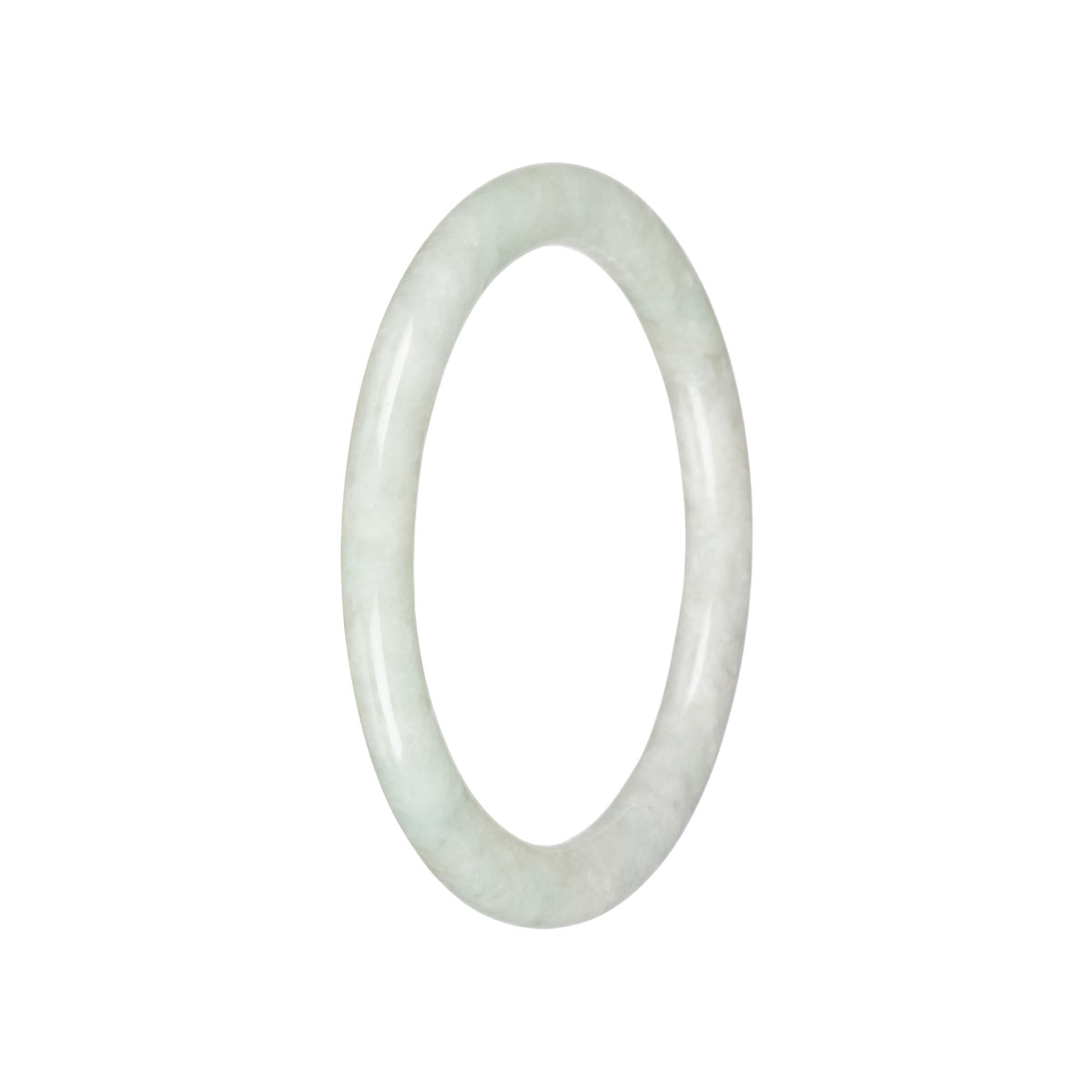 Grade A Pale Green Jade Bangle - 59mm Petite Round