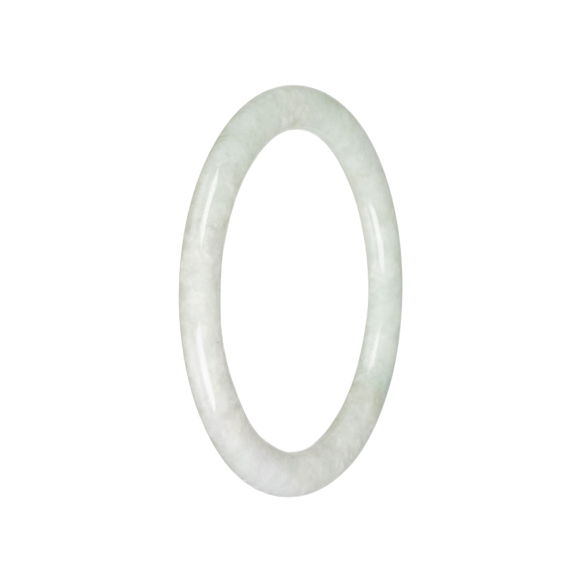 Grade A Pale Green Jade Bangle - 59mm Petite Round