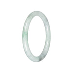 Genuine Light Green Burmese Jade Bangle Bracelet - 59mm Petite Round