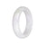 Grade A White with Green Jadeite Jade Bangle - 58mm Half Moon