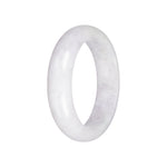 Grade A White with Green Jadeite Jade Bangle - 58mm Half Moon