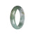 Authentic Green with Grey Burmese Jade Bangle - 58mm Half Moon