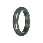 Grade A Deep Green Jadeite Bangle - 57mm Half Moon