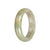 Real Olive Green Traditional Jade Bangle - 57mm Half Moon