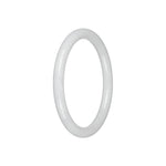 White Jadeite Jade Bangle Bracelet – Petite Round Bangle in Natural White Jade (55mm–63mm)