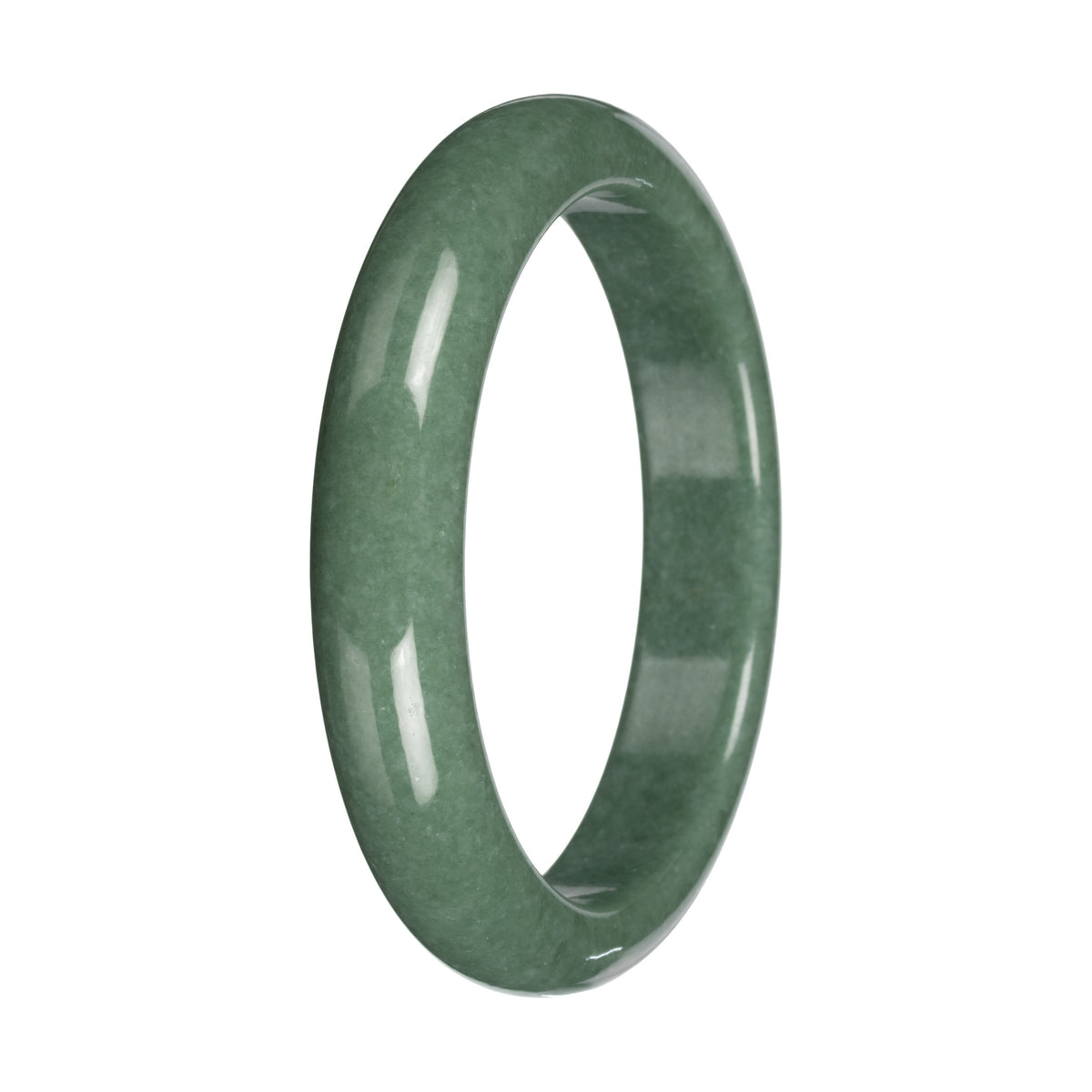 Green Burmese Jade Bangle Bracelet – Half Moon (56mm–63mm)
