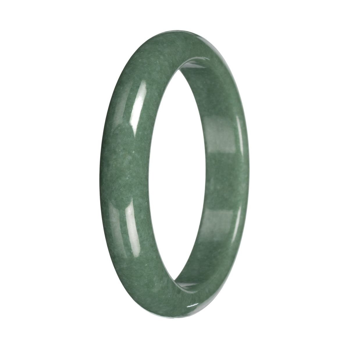 Green Burmese Jade Bangle Bracelet – Half Moon (56mm–63mm)