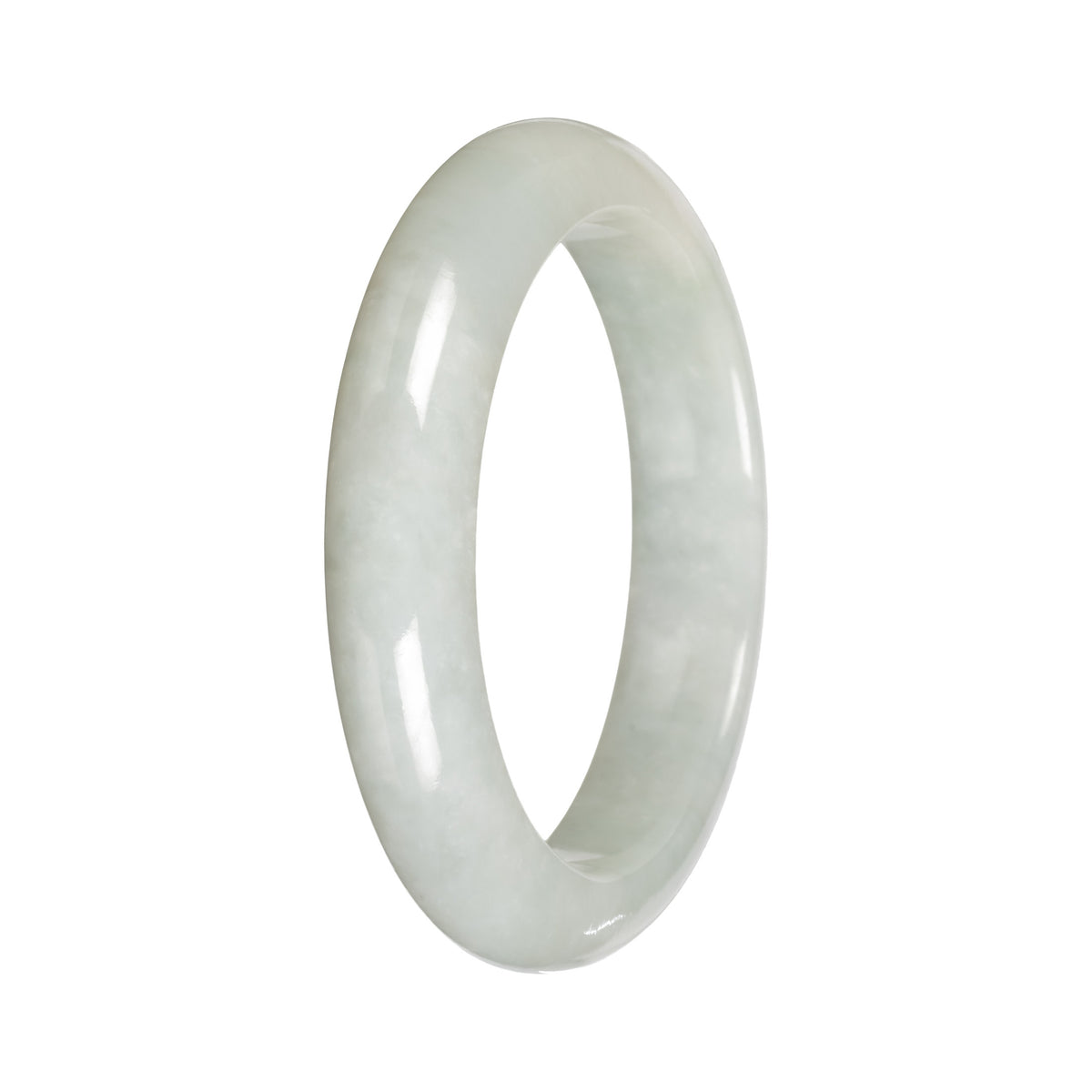 White Burmese Jade Bracelet – Half Moon (53mm–64mm)