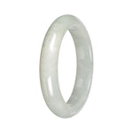 White Burmese Jade Bracelet – Half Moon (53mm–64mm)