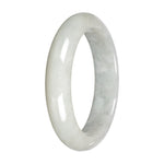 White Burmese Jade Bracelet – Half Moon (53mm–64mm)