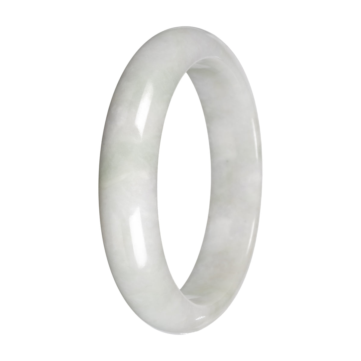 Natural Burmese Jadeite Bangle Bracelet – 'Misty Hills' (55mm–63mm)