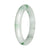 Genuine White with Green Pattern and Apple Green Patches Burmese Jade Bangle - 59mm Half Moon