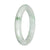 Genuine White with Green Pattern and Apple Green Patches Burmese Jade Bangle - 59mm Half Moon