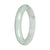 Genuine White with Green Pattern Jade Bangle - 59mm Half Moon