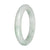 Authentic White with Green Pattern Jadeite Bangle - 59mm Half Moon