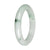 Authentic White with Green Pattern Jadeite Bangle - 59mm Half Moon